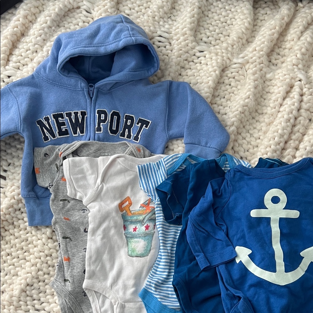 Nautical coastal baby bundle